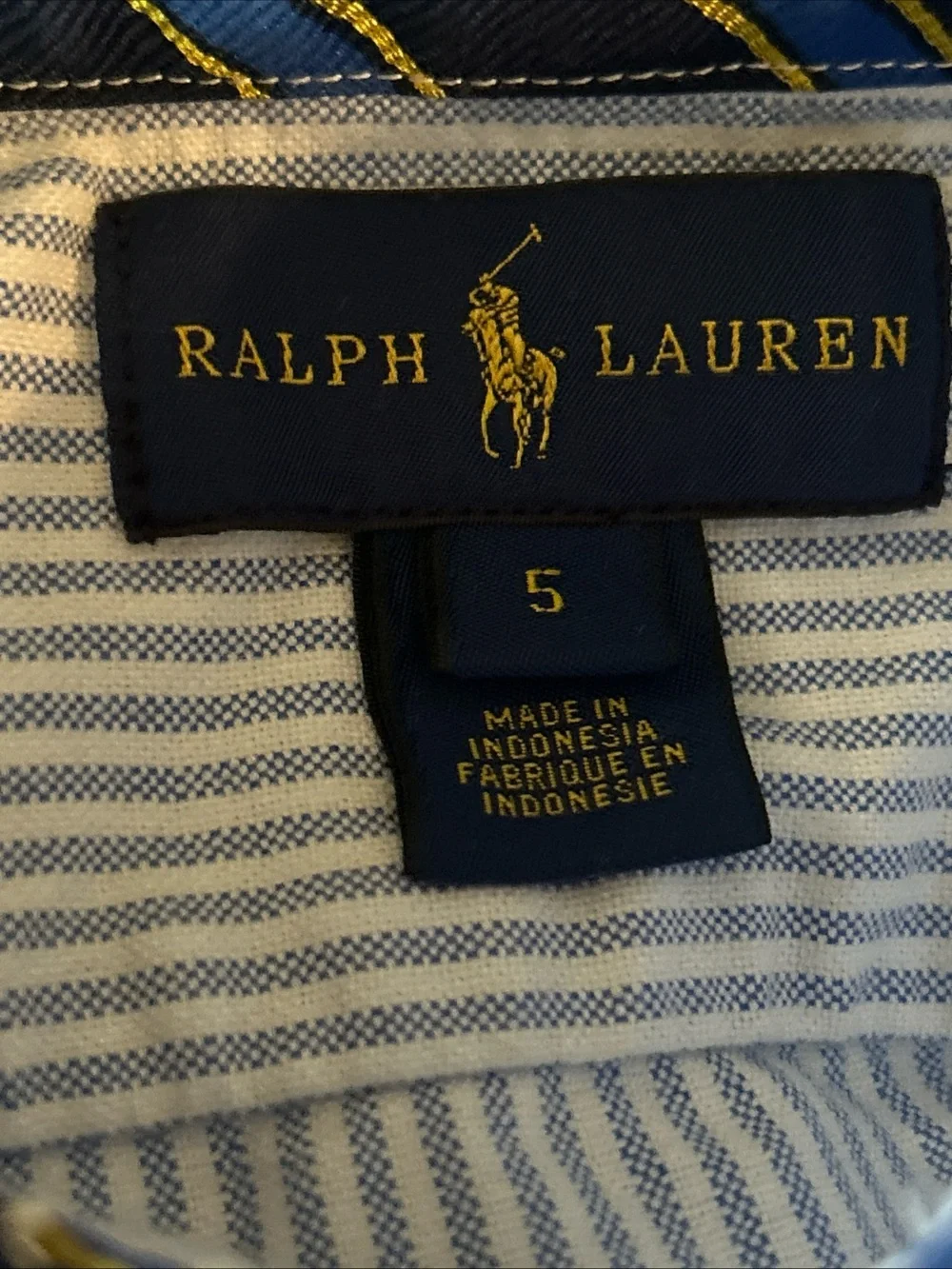 Ralph Lauren Light Blue & White Striped Button-Down Shirt